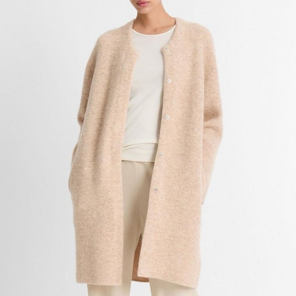 Vince Sculpted Wool-Blend Car Coat - Picture 1 of 2